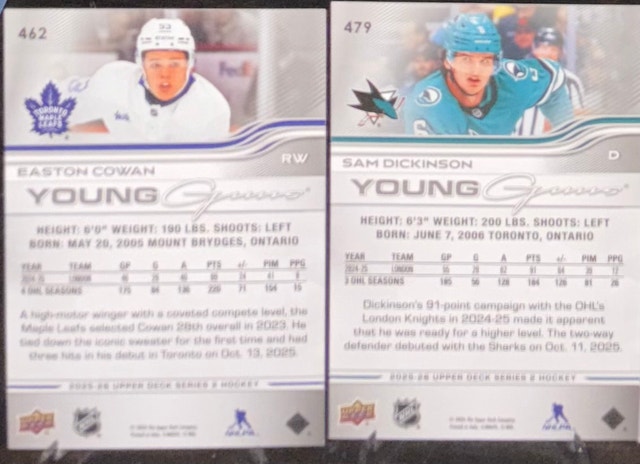 Lot of 4-Upper Deck Oversized YGs-Cootes Cowan Dickinson Kindel - photo 5