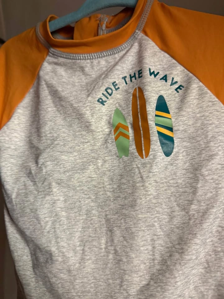 Adorable “Ride the Wave” Bathing Suit (Size 12M) - photo 3