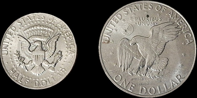 1972 American Half Dollar, and One Dollar Coins - photo 2