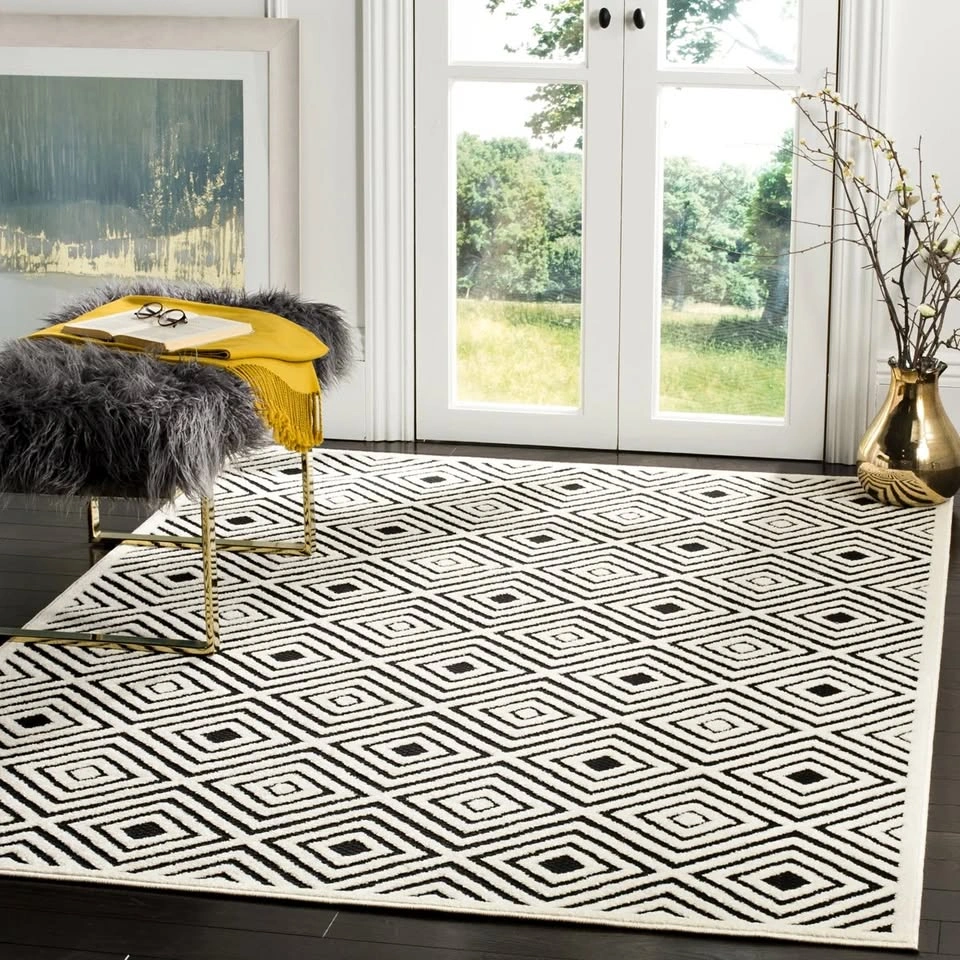6x9 Geometric Cream/Anthracite Area Rug