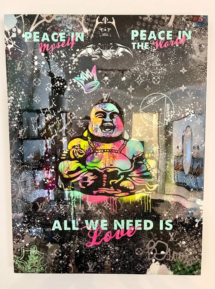 Lacquered Buddha Pop Art (Set of 3) - photo 2