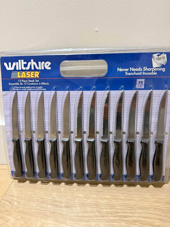 NEW Wiltshire Laser 12-Piece Stainless Steel Steak Knife Set