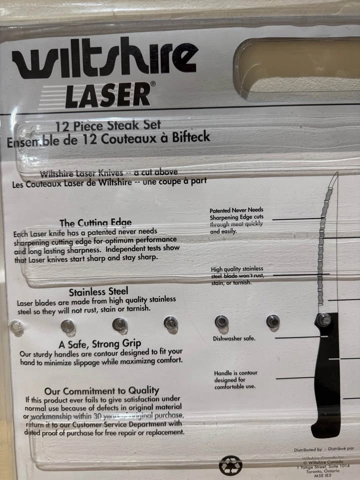 NEW Wiltshire Laser 12-Piece Stainless Steel Steak Knife Set - photo 2