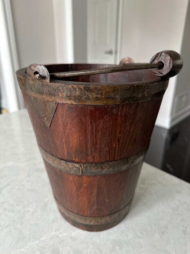 Antique wooden bucket