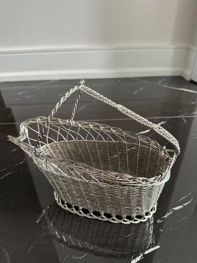 Vintage silver-plated wine bottle holder