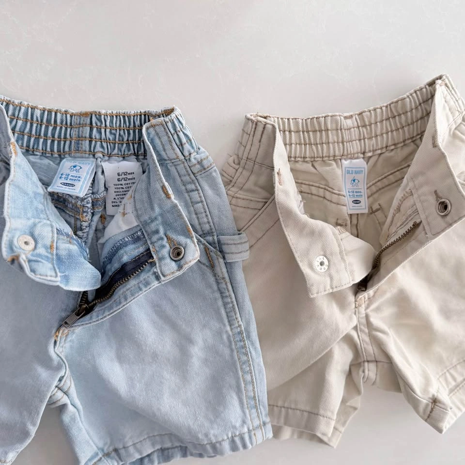Vintage Old Navy Infant Carpenter/Utility Shorts (Size 6-12M) - photo 3