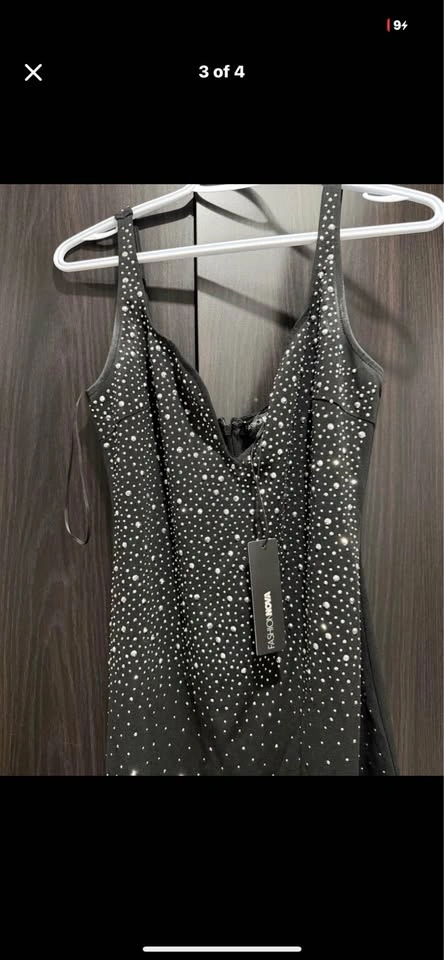 Fashion Nova Black Rhinestone Dress - photo 3