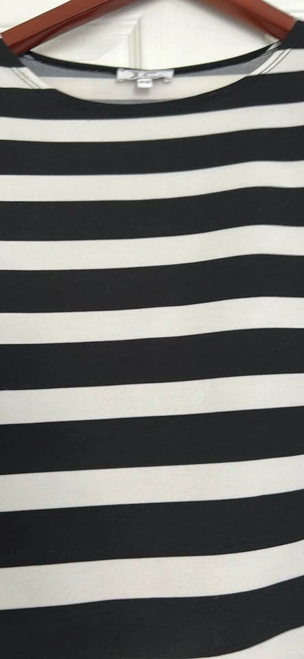 Jules & Leopold Black and White Striped 3/4 Sleeve Top Size M - photo 2