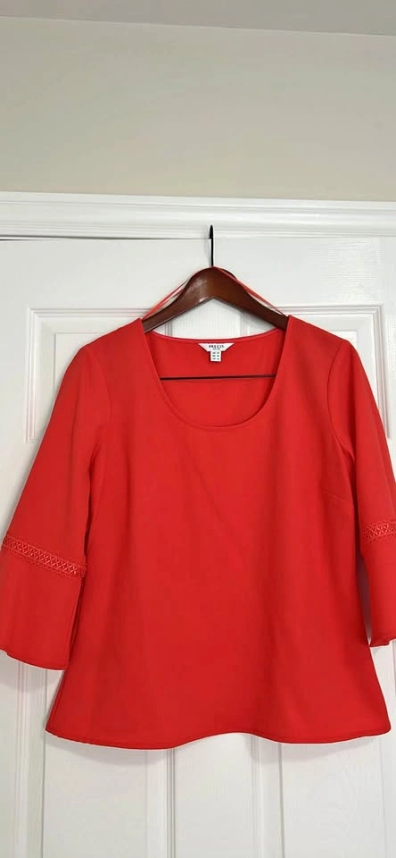 Precis Petite Red Bell Sleeve Top UK 14 CA 12