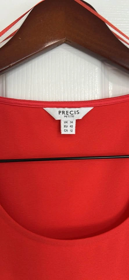 Precis Petite Red Bell Sleeve Top UK 14 CA 12 - photo 2
