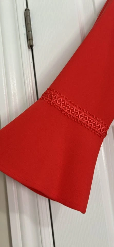 Precis Petite Red Bell Sleeve Top UK 14 CA 12 - photo 3