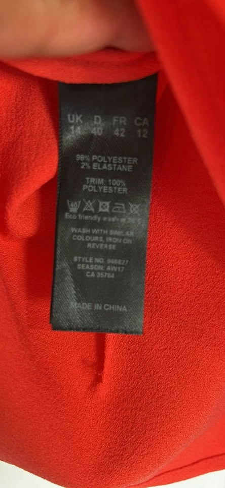Precis Petite Red Bell Sleeve Top UK 14 CA 12 - photo 4