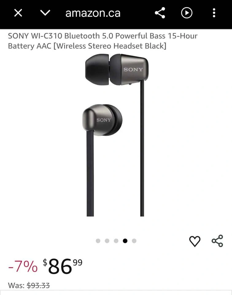 Sony WI-C310 Wireless Stereo Headset - photo 2