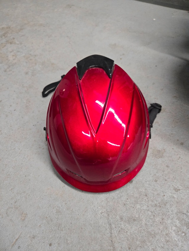 Ebike red helmet , safety first!