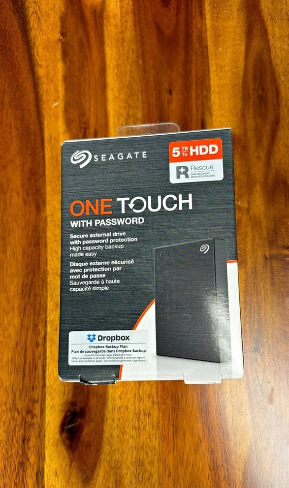 Seagate 5TB One Touch HDD with Password External Hard Drive