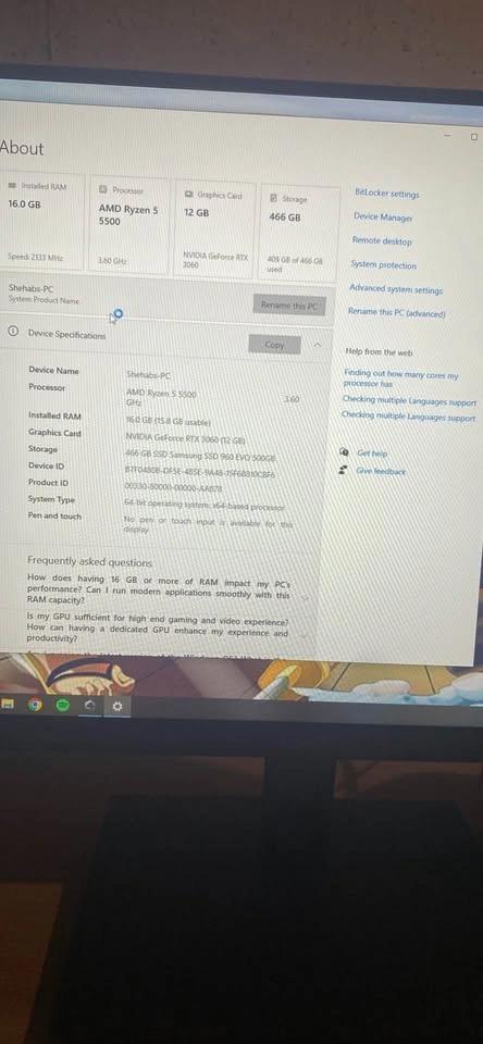 Gaming PC – RTX 3060 12GB / Ryzen 5 5500 – Windows Installed - photo 5