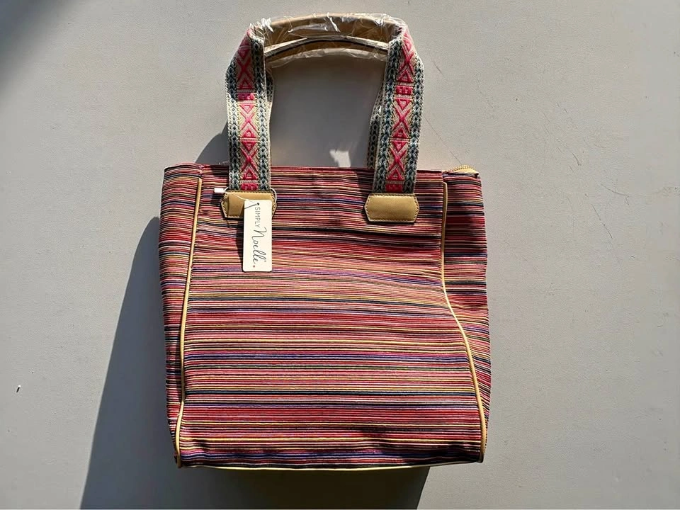 Colourful Striped Tote Bag - Brand New
