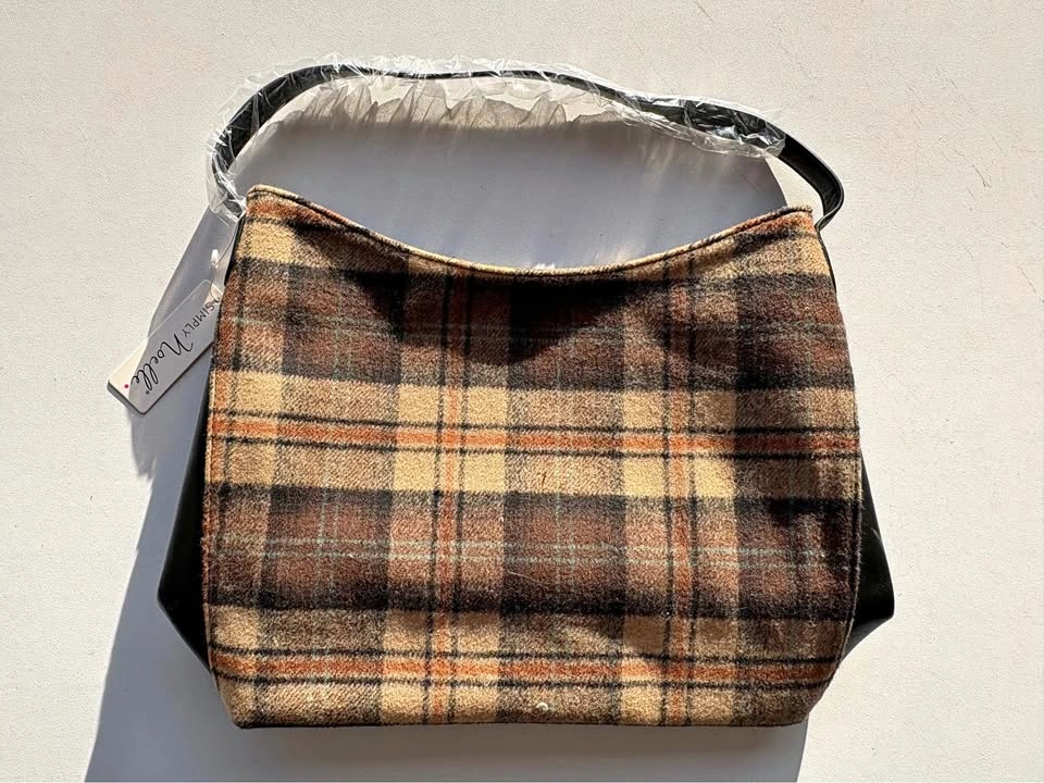 Plaid Shoulder Bag - Brand New