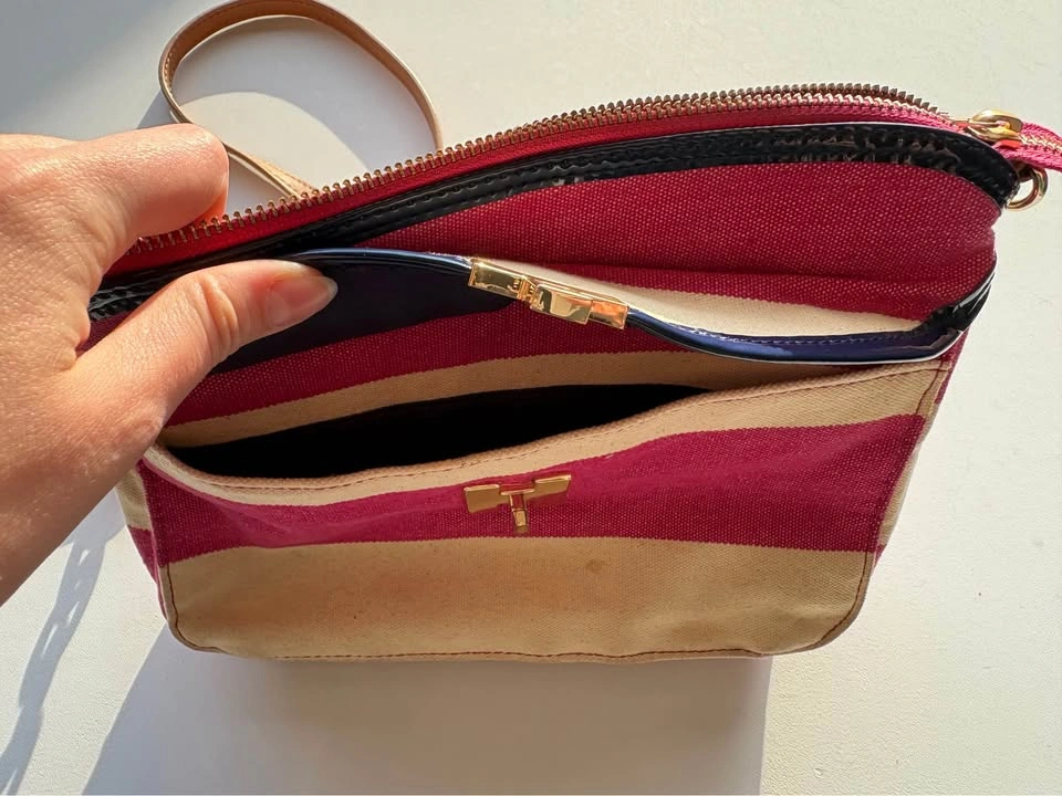 Tommy Hilfiger Pink Cream Striped Crossbody Bag - photo 2