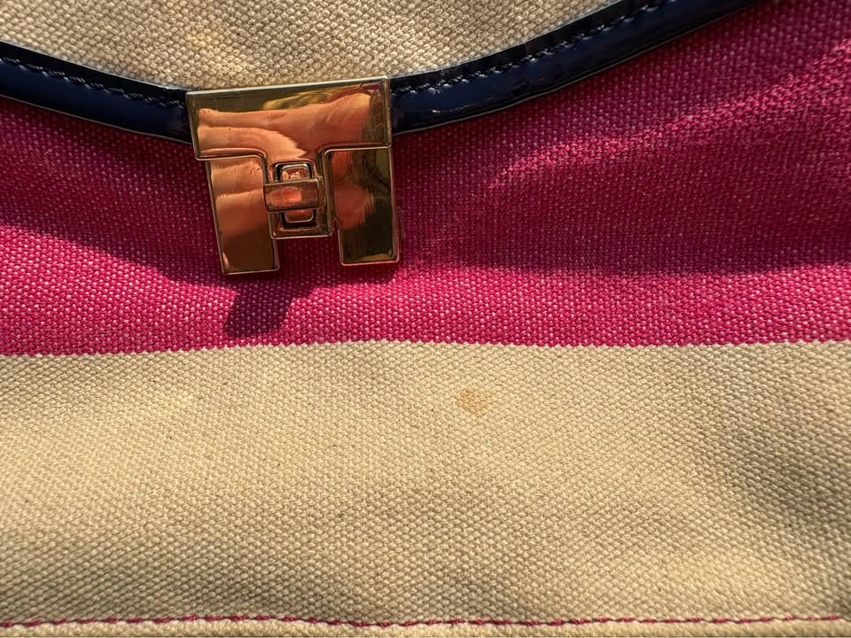 Tommy Hilfiger Pink Cream Striped Crossbody Bag - photo 4