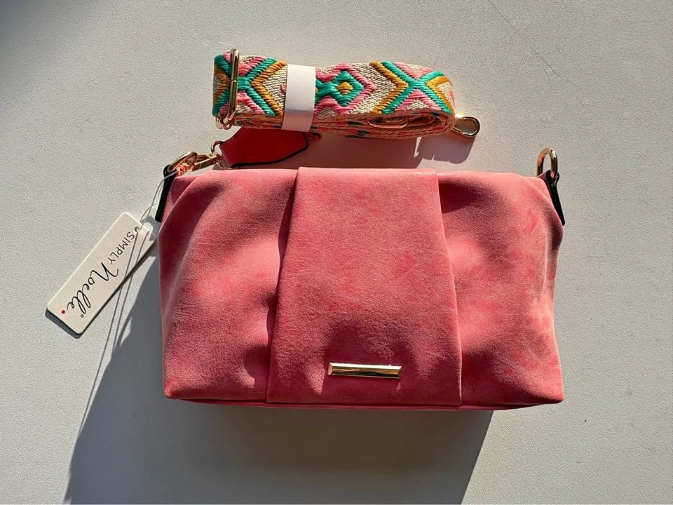 Pink Suede Purse - Brand New