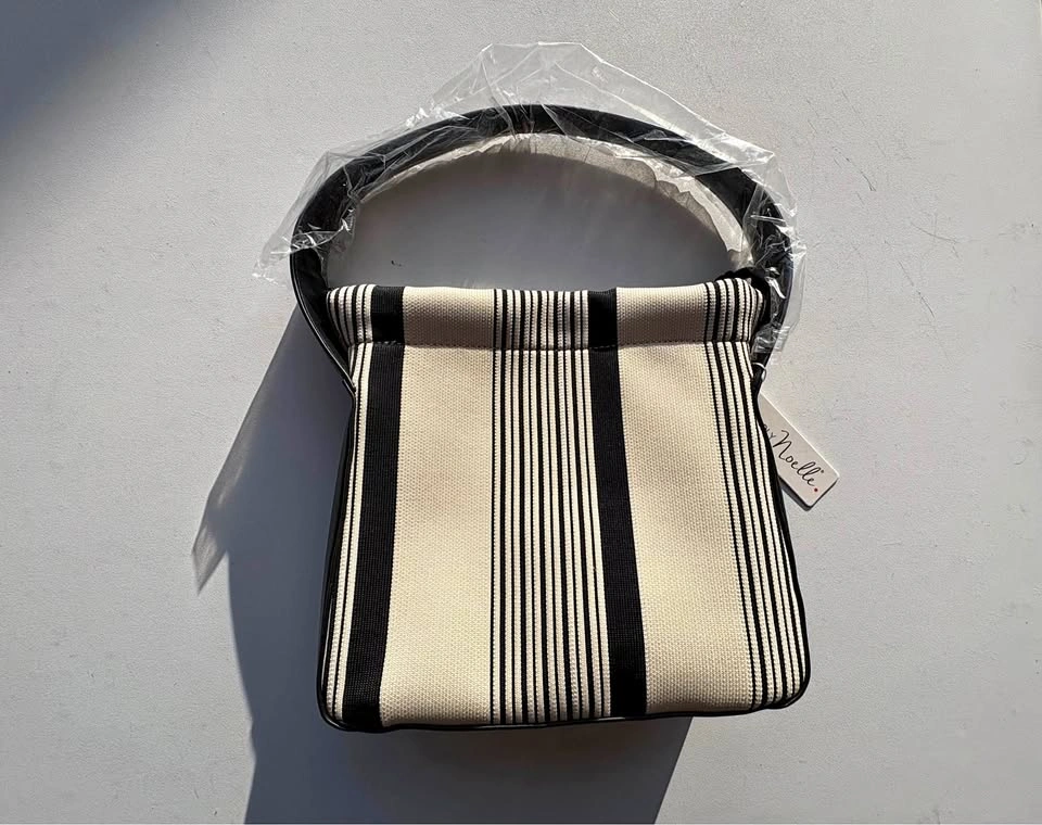 Black and White Striped Purse - Brand New