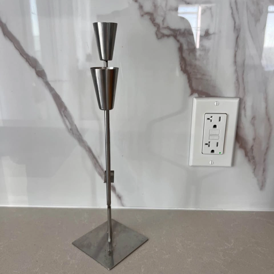 Unique Shaped Metal Candlestick Holder - photo 2
