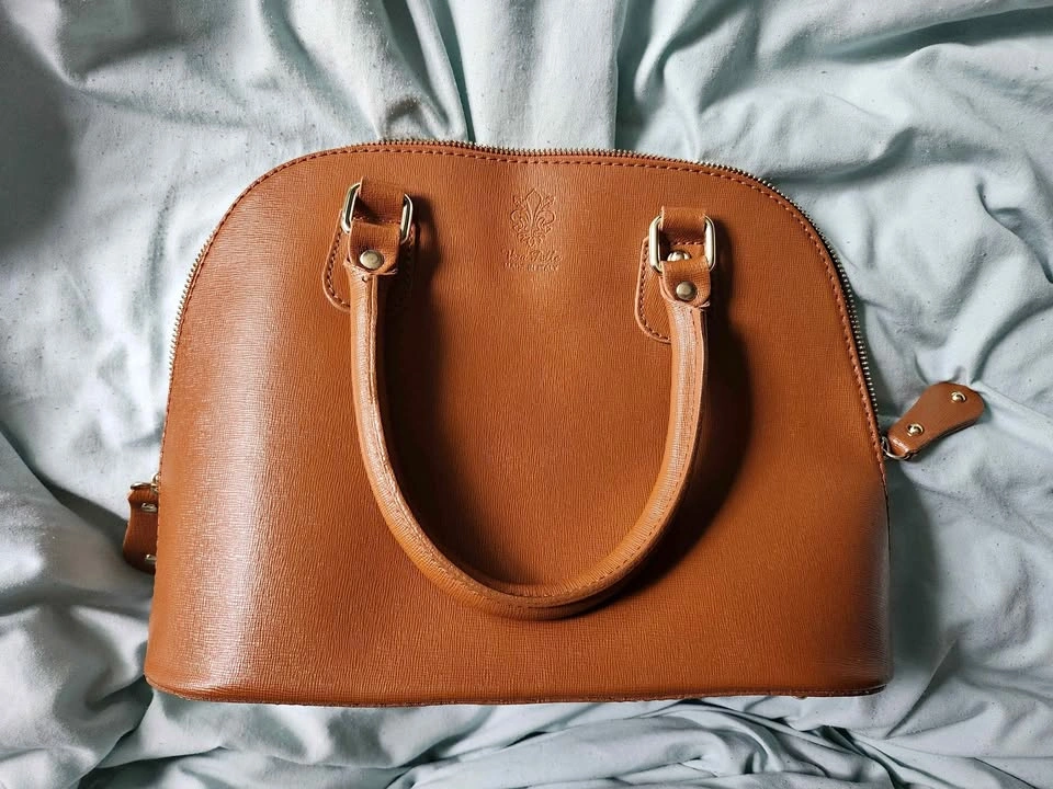 Brown Vera Pelle Genuine Italian Leather Handbag