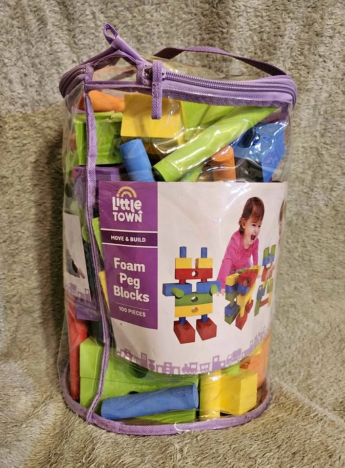 100 Piece Soft Foam Peg Blocks