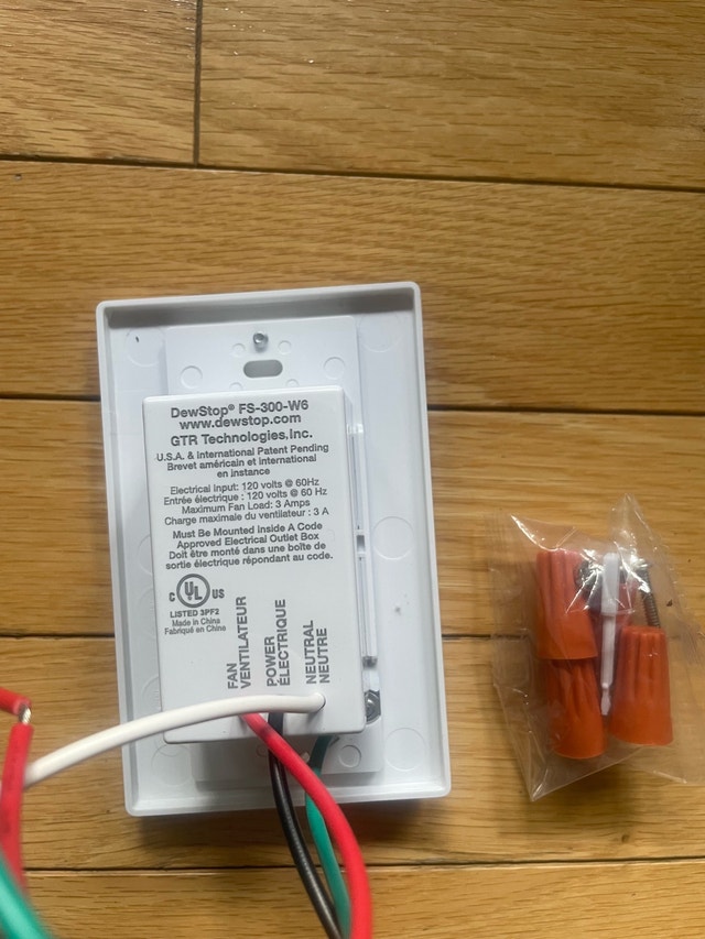 DewStop FS-300-W6 Bathroom Fan Humidity Sensor - photo 2