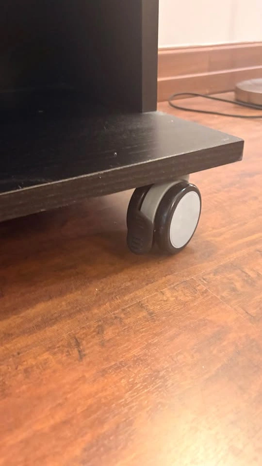 Black TV Stand / Media Console with Locking Wheels - photo 3