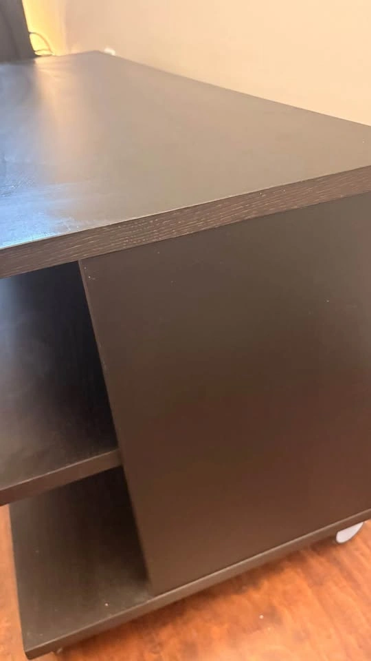Black TV Stand / Media Console with Locking Wheels - photo 4