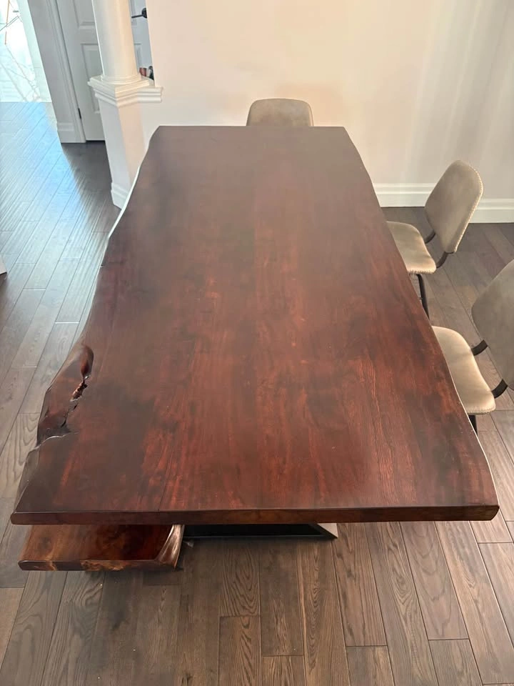 Solid Acacia Wood Live Edge Dining Table + Matching Bench - photo 2