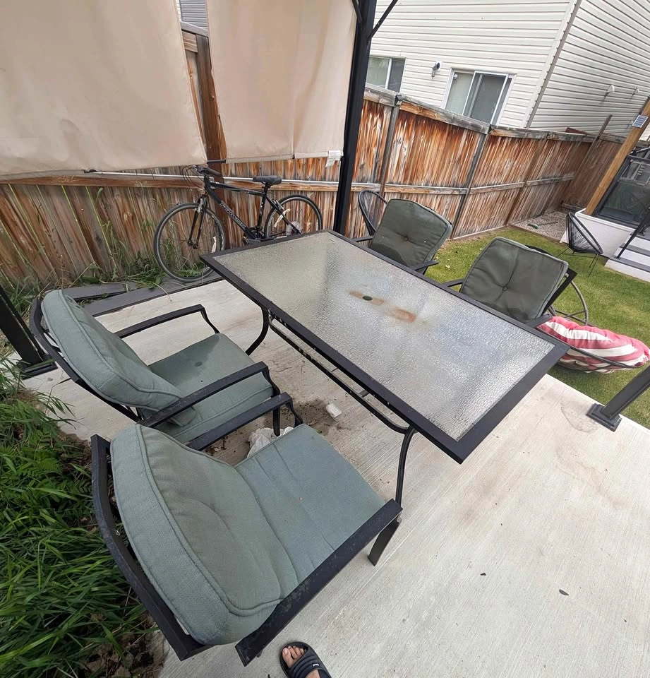 5-Piece Glass Top Patio Dining Set