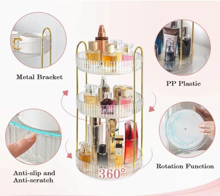 3-Layer 360 Rotating Cosmetic Storage Rack - photo 5