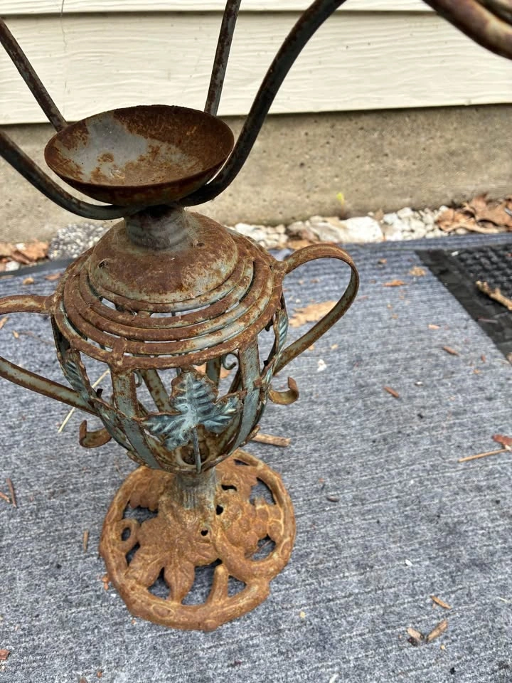Rustic vintage cast iron lantern for outdoor - photo 4