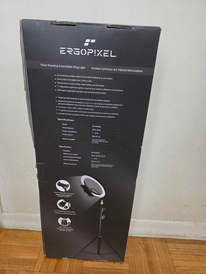 ERGOPixel EP-PC0002 Floor Standing Extendable Ring Light - photo 2