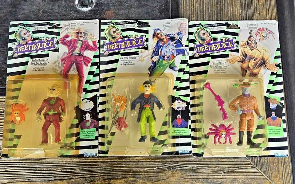 Vintage Kenner Beetlejuice Action Figures - Spinhead, Shish Keba