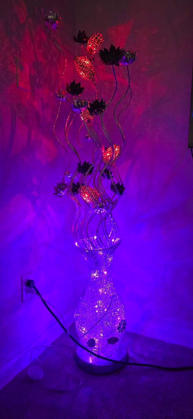 Modern Silver with flower design floor lamp - photo 2