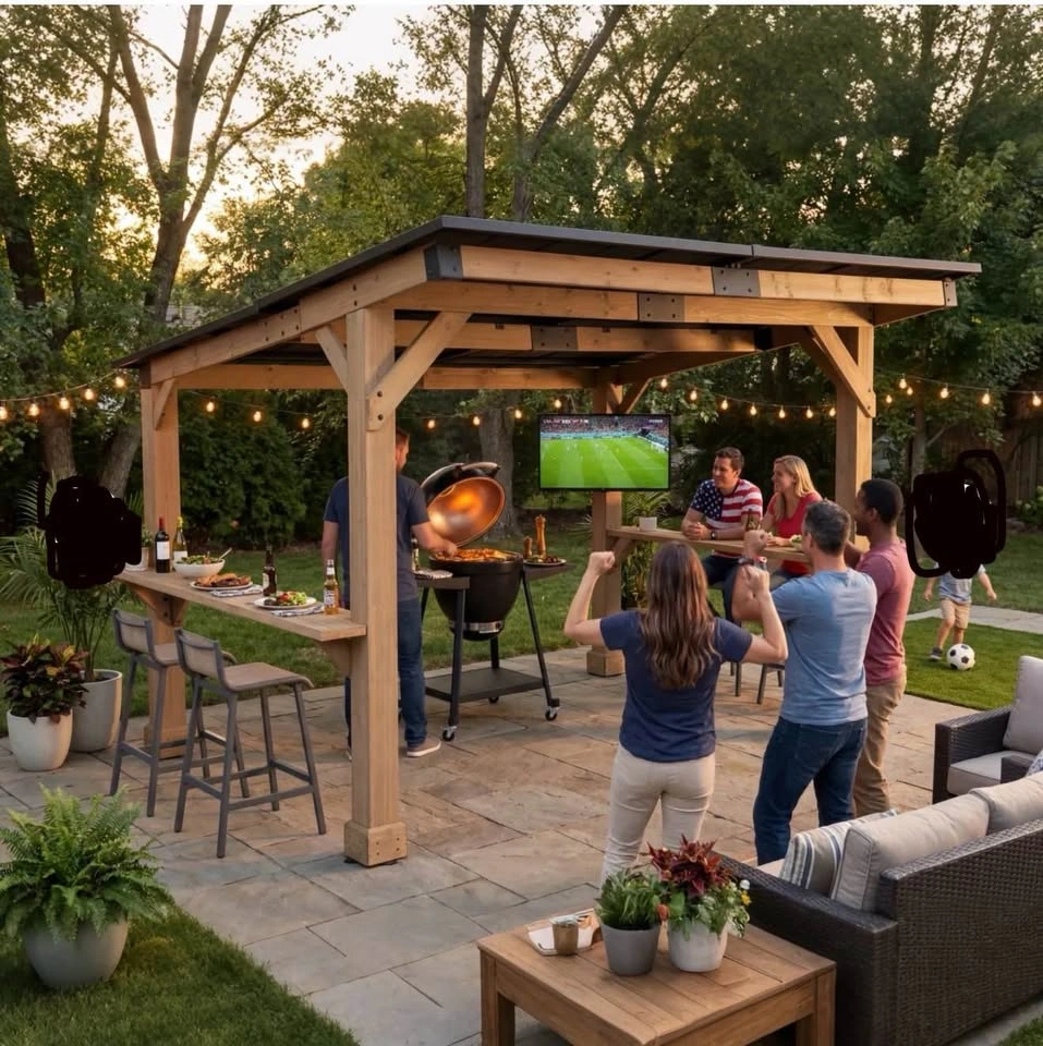 SUNJOY 10 x 12 Cedar Frame Grill Gazebo - photo 3