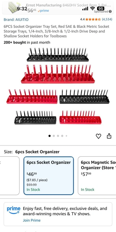 6PCS Socket Organizer Tray Set, SAE & Metric - photo 3