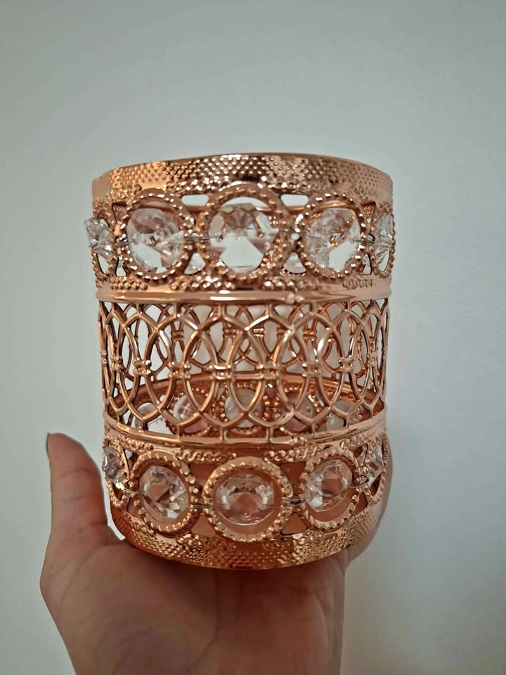 handcrafted crystal makeup brush holder