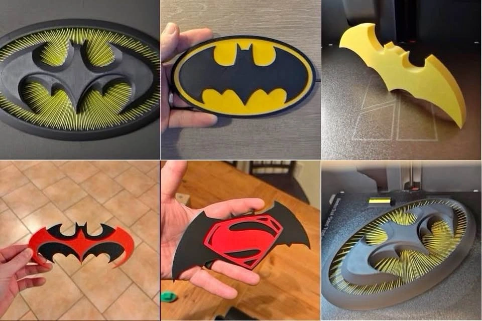 Super hero Batman Superman DC logo 3D printed wall decor