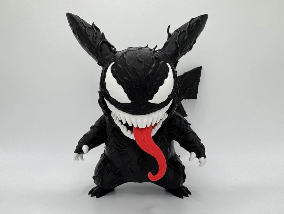 Venomized Pikachu pokemon Marvel figurine decor collectible - photo 2