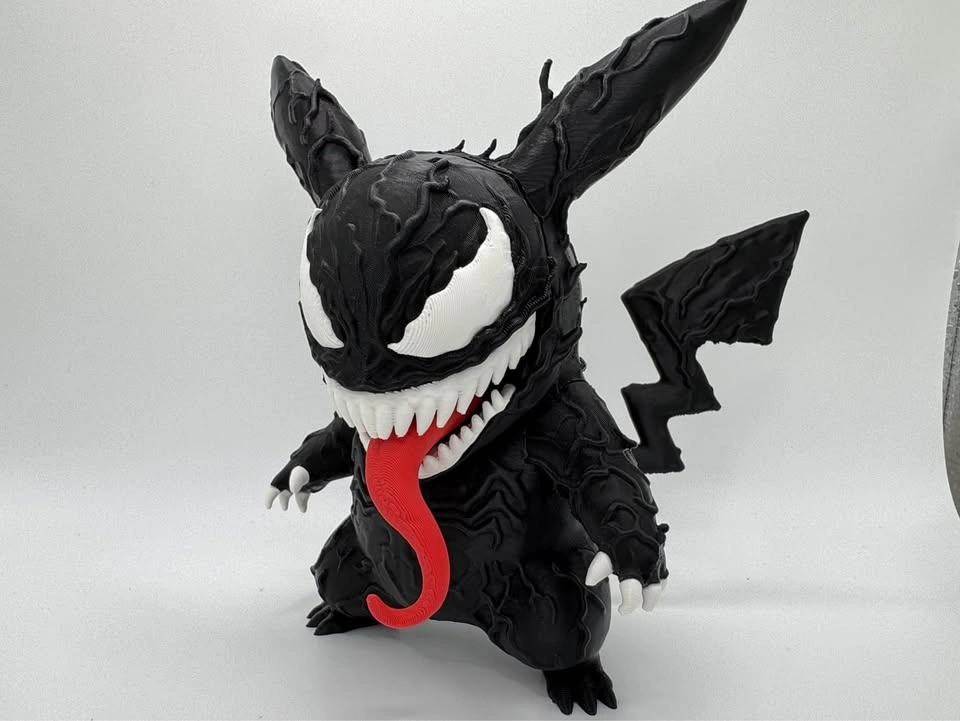 Venomized Pikachu pokemon Marvel figurine decor collectible - photo 4