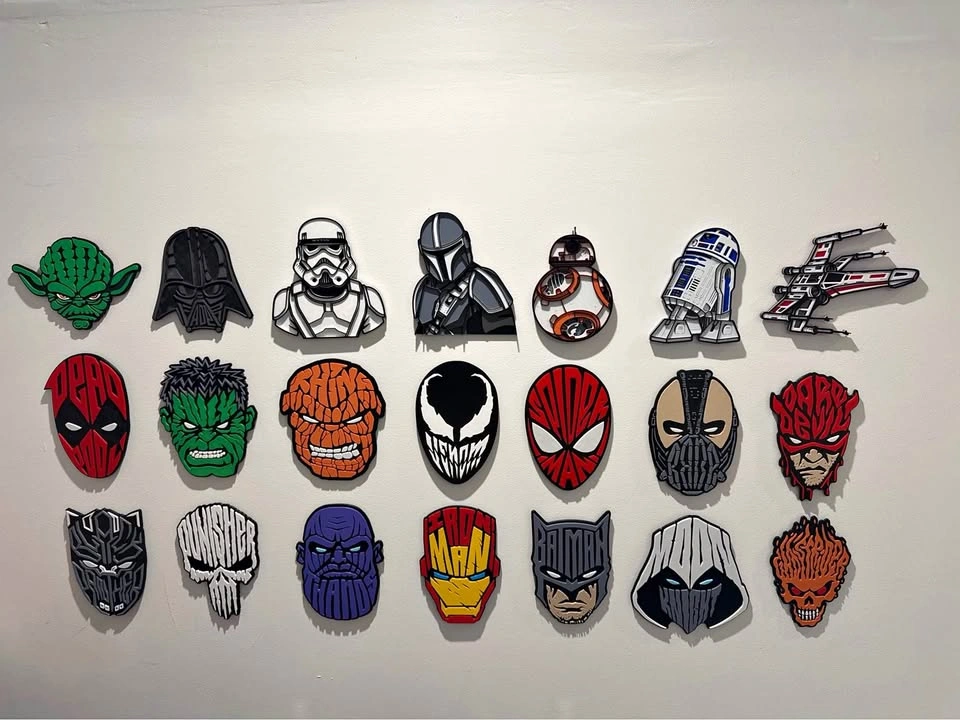Marvel / Star Wars / DC 3D Layered Wall Art Helmets