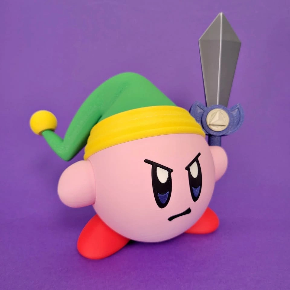 Kirby as Link from Zelda + Stash figure decor