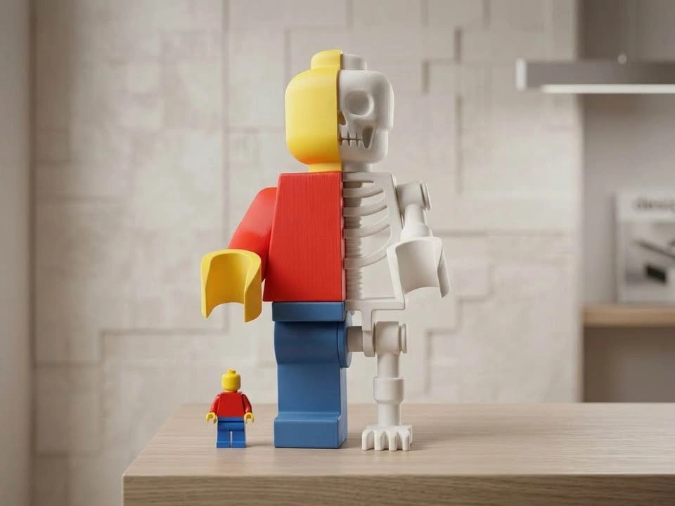 Classic Lego minifigure giant half skeleton figure decor - photo 2