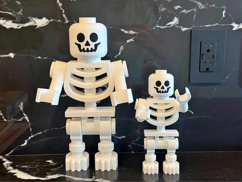 Lego skeleton giant brick minifigure 500% 3d printed