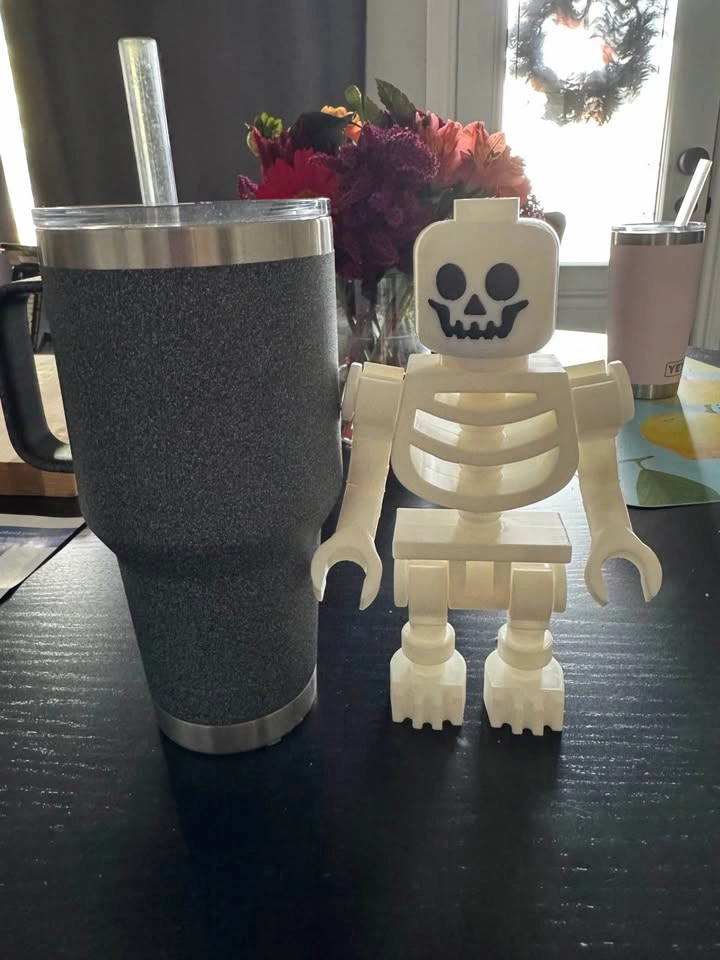 Lego skeleton giant brick minifigure 500% 3d printed - photo 3
